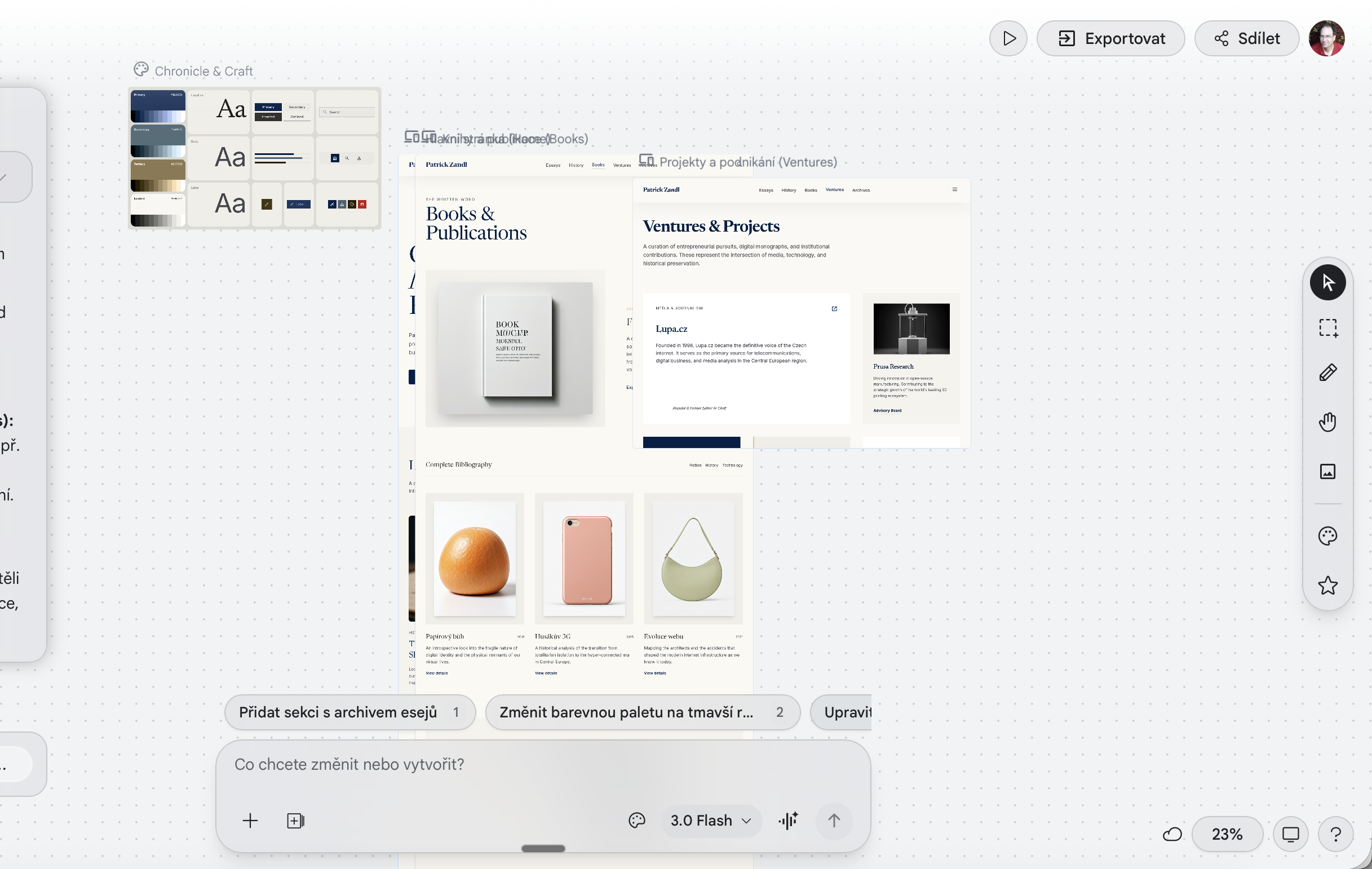 Google Stitch inteface